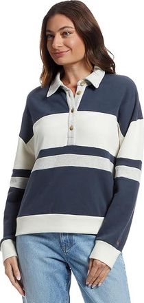 Faherty High Standard Fleece Rugby Womens Sweatshirt Retro Moon : LG, Cotton
