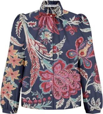 Alix of Bohemia Womens Annabelle Enchanted Floral Shirt In Dark Blue
