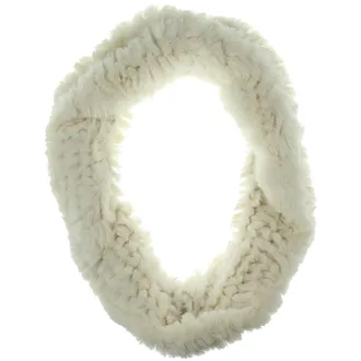 Steve Madden Womens Ivory Faux Fur Infinity Scarf