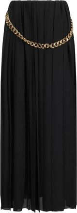 Balenciaga Rokken, Dames, Zwart, S, Polyester, Geplooide Rok met Ketting