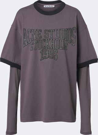 Acne Studios Layered printed cotton jersey T-shirt