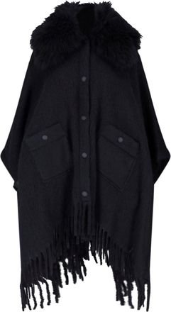 Moncler Mantella Con Colletto In Shearling