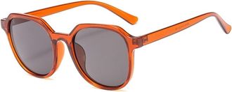 Generic Women Large Frame Outdoor Sunglasses Vacation Commuter Men Decorative Sun Glasses(Orange)