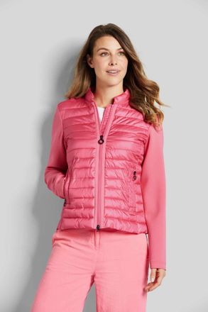 Bugatti Blouson BUGATTI, Damen, Gr. 44, pink, 100% Polyester, regular fit, normaler Saum, Jacken Blouson, mit Stehkragen