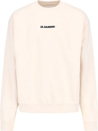 Jil Sander Logo Crewneck Sweatshirt - Cream
