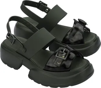 Melissa Push Slingback Platform Sandal in Green/turtle at Nordstrom, Size 10