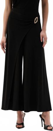Joseph Ribkoff Buckle Detail Pull-On Culotte Pants In Black