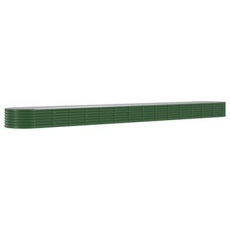 Berkfield Home Garden Raised Bed Powder-coated Steel 620x80x36 cm Green | Size: 620 x 80 x 36 cm