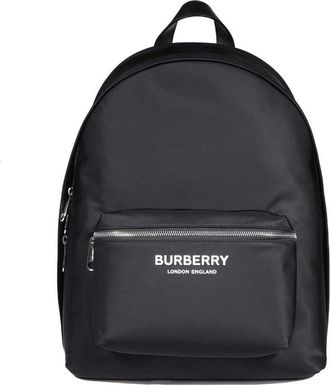 Burberry Mens Black Econyl Logo Print Backpack