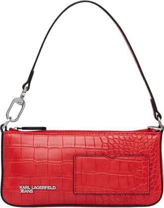 Karl Lagerfeld Mini Handtas - Dames - Schoudertassen - Rood - ONE Size - Leer - Tassen
