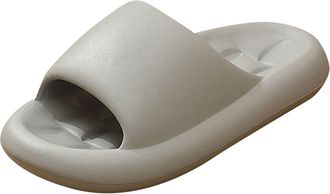 Generic 2026 Mens Slippers Men Solid Summer Thick Soles Flat Soft Non Slip Comfortable (Dark Gray, 7)