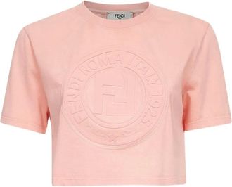 Fendi Top con logo goffrato - Rosa