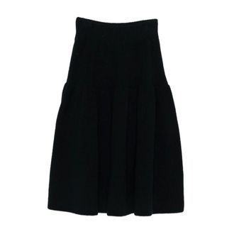 Dries Van Noten Midi Skirts, female, Black, Size: L Gonna ampia in maglia
