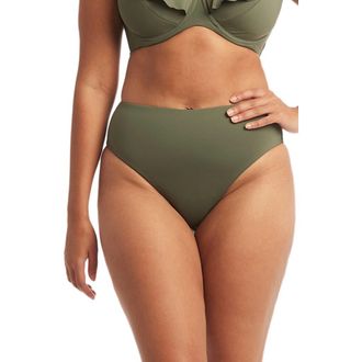Sea Level Australia Retro High Waist Bikini Bottoms in Khaki at Nordstrom Rack, Size 8 Us / 12 Au