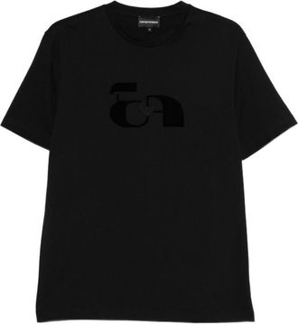 Emporio Armani Black Printed cotton t-shirt