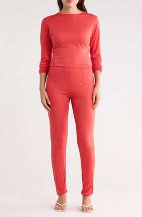 Go Couture Long Sleeve Jumpsuit in Poppy Red at Nordstrom Rack, Size X-Large