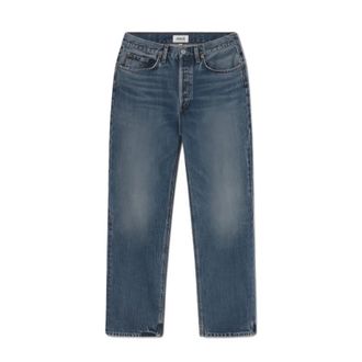 A Gold E Straight Jeans, female, Blue, Size: W27 Lana High-Rise Straight Jeans