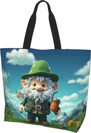 Generic Gnome Shopping Bag Foldable Handbag Eco Friendly Handbags For Beach Work Travel