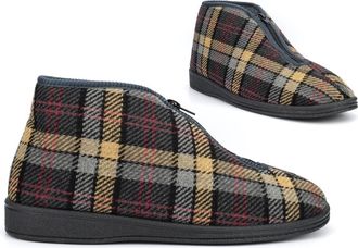 Generic Mens Outdoor Sole Slippers Size 6 Boys Slippers Size 6 Thermal Slipper Mens Bootie Slipper Outdoor Zip Fastening Thermal Sizes 6-12 Grey 11 UK