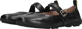 Salamander Ballerina SALAMANDER, Damen, Gr. 38, schwarz, Glattleder, Basic, Schuhe Ballerina, Halbschuh mit Klettverschluss mit aufgesetztem Riemchen