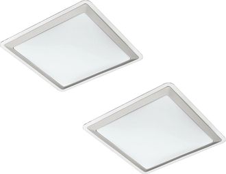 Loops 2 PACK Wall Flush Ceiling Light Colour White Shade White Silver Plastic LED 24W