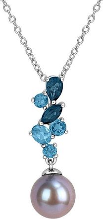 Rina Limor Silver 0.99 Ct. Tw. Gemstone & 8-8.5Mm Pearl Pendant