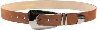 Petit Moments Verve Faux Leather Belt in Brown Suede/Silver at Nordstrom, Size X-Small