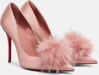 Christian Louboutin Alana 100 embellished cr&ecirc;pe satin pumps