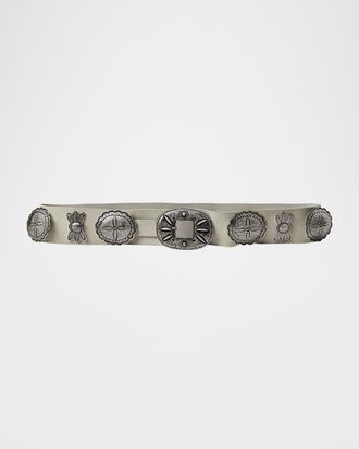 Ralph Lauren Collection Casted Concho Leather Belt