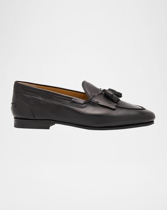 Bally Mens Parthan Kiltie Buffalo Leather Tassel Loafers