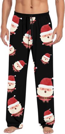 Generic Mens Christmas Print Pyjama Bottoms with Drawstring Festive Sleepwear Loungewear Comfortable Lounge Trousers for Winter Holiday Christmas Idea Pyjama 