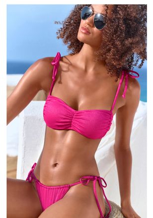 Lascana Bikini-Hose LASCANA Glitter, Damen, Gr. 36, N-Gr, pink, Obermaterial: 79% Polyamid, 11% Elasthan, 10% metallisierte Fasern. Futter: 90% Polyester, 10%