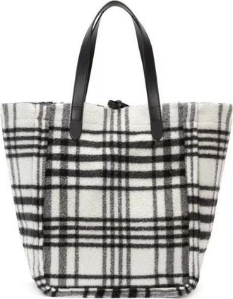 J.W.Anderson Shopper & Totes - Belt Plaid-Check Virgin-Wool Tote Bag - Gr. unisize - in Weiß - für Damen
