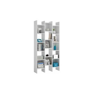 HOGAR 24 Hogar24 - Libreria Moderna Scaffale da Soggiorno Camera in Legno mdf Bianco 96x192x25cm