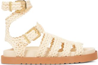 Zimmermann Goldie Gladiator sandals - women - Viscose/Leather/Fabric/Rubber - 36 - Neutrals