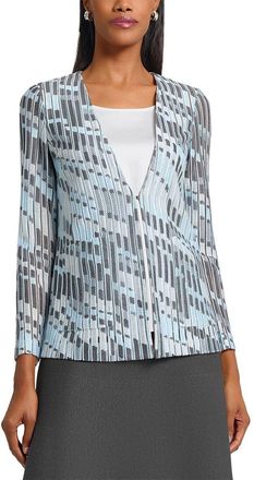 Ming Wang Heritage Fit Burnout Jacquard Knit Jacket