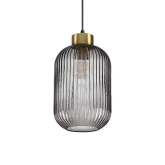 Netlighting Mint3 Indoor Glass DomeCeiling Pendant Lamp 1 Light Smokey E27 in Grey