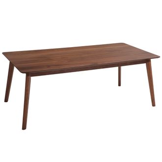 Beliani Mesa De Comedor Chapada Nogal Oscuro 200 X 100 Cm Patas Inclinadas Cocina Madox