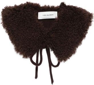 Yves Salomon tie detail scarf - Brown