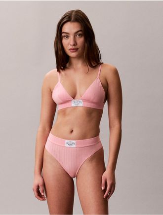 Calvin Klein Calvin Klein Womens Heritage Classic Cotton Stretch Lightly Lined Triangle Bra - Pink - XS