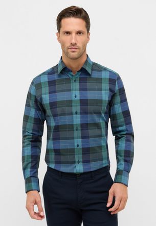 Eterna Langarmhemd ETERNA MODERN FIT, Herren, Gr. 48, Normalgr&ouml;ssen, dunkelblau, Twill, 100% Baumwolle, tailliert, Manschette, Hemden Langarmhemd, NON IRON (