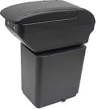 OEM (4 Puertos Usb Negros Con Cable Negro) Elegante Caja De Almacenamiento De Doble Capa Para Reposabrazos 26-27 Para Peugeot Partner, Caja De Almacenamie