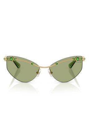 Swarovski 61mm Irregular Sunglasses in Gold /Green at Nordstrom