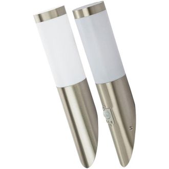 Globo Lighting Lampada da parete per esterni con rilevatore di movimento, lampada per facciate, lampada da terrazza, lampada da giardino in acciaio inox, 1x E27