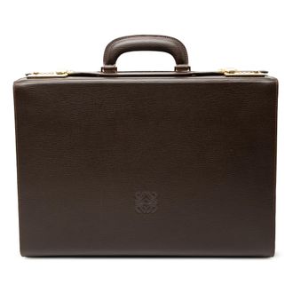 Loewe Brown Leather Anagram Briefcase
