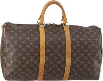 Louis Vuitton Pre-owned Canvas Weekendtas - Dames - Vintage Weekendtas - Bruin - ONE Size - Vintage