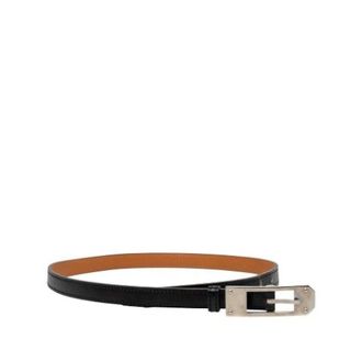 Herm&egrave;s Pre-owned Vintage Leren Riem - Dames - Pre-owned - Zwart - Maat: ONE Size