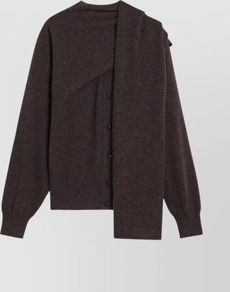 Ferragamo draped long sleeve ribbed cardigan