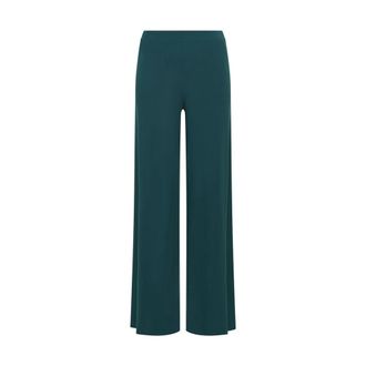 Maliparmi Wide Trousers, female, Green, Size: 2XS Soft Jersey Trousers
