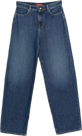 Max Mara Palude Baggy Jeans - Dames - Loose Fit Jeans - Blauw - S - Katoen - Jeans